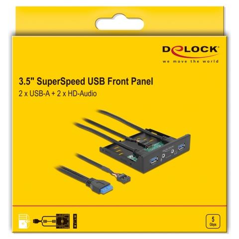 Pannello frontale da 3.5? USB 3.2 Gen 2 x USB Tipo-A + HD-Audio - Foto 2