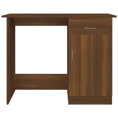 Scrivania Rovere Marrone 100x50x76 Cm In Legno Multistrato - Foto 2