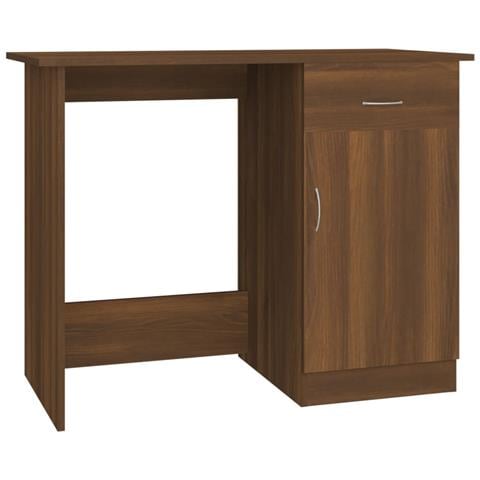 Scrivania Rovere Marrone 100x50x76 Cm In Legno Multistrato - Foto 1