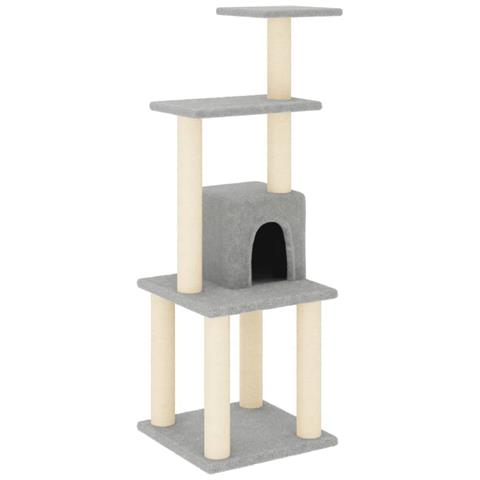 Albero Per Gatti Con Tiragraffi In Sisal Grigio Chiaro 105 Cm - Foto 2