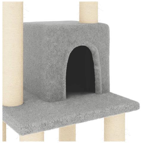 Albero Per Gatti Con Tiragraffi In Sisal Grigio Chiaro 105 Cm - Foto 6
