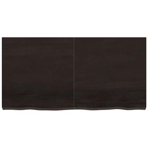 Ripiano Marrone Scuro 120x60x (2-6) cm Massello Rovere Trattato - Foto 2