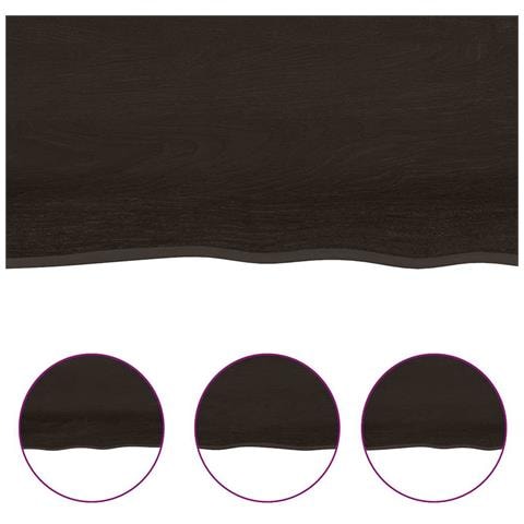 Piano Tavolo Marrone Scuro 180x40x (2-4) cm Rovere Non Trattato - Foto 9