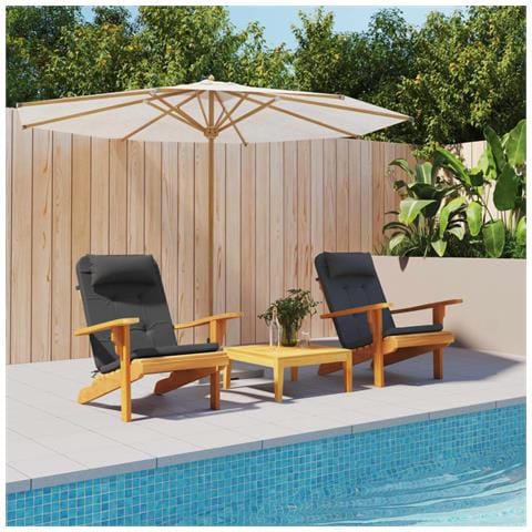 Cuscini Per Sedia Adirondack 2 Pz Neri In Tessuto Oxford - Foto 6