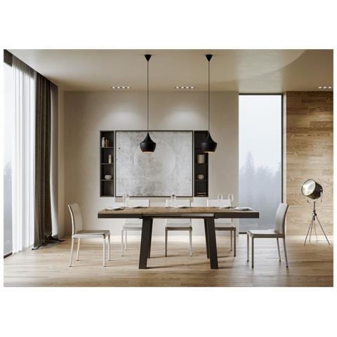 Tavolo Allungabile 90x180/440 Cm Bridge Evolution Telaio Antracite - Noce - Foto 2