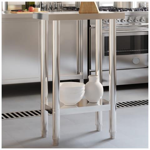 Tavolo Da Lavoro Da Cucina 55x30x85 Cm In Acciaio Inossidabile - Foto 1