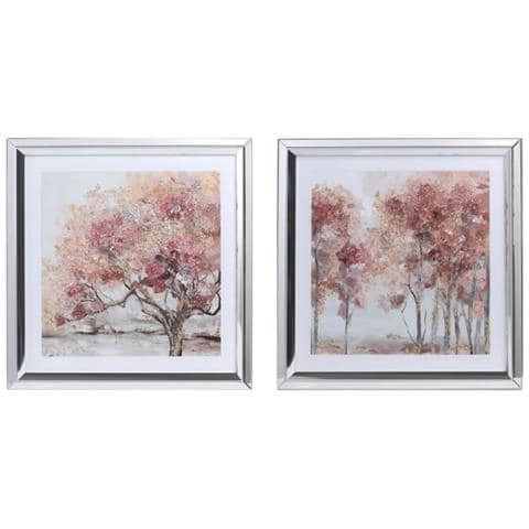 Quadro 69 X 2,5 X 69 Cm Alberi Tradizionale (2 Unità) - Foto 1