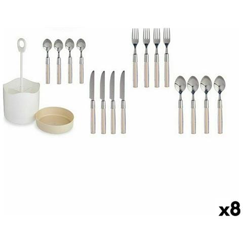 Set Di Posate Beige Acciaio Inossidabile (8 Unità) - Foto 1