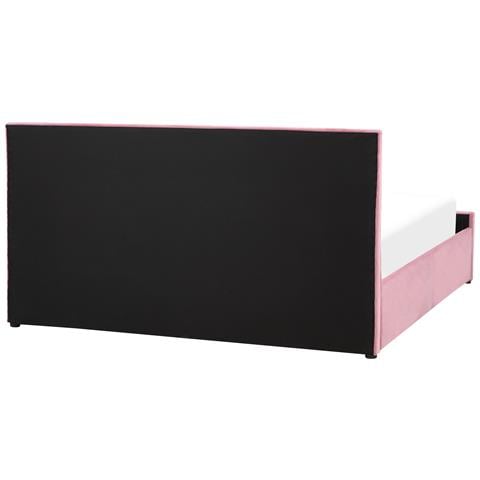 Letto In Velluto Rosa Con Contenitore 180 X 200 Cm Rochefort - Foto 2
