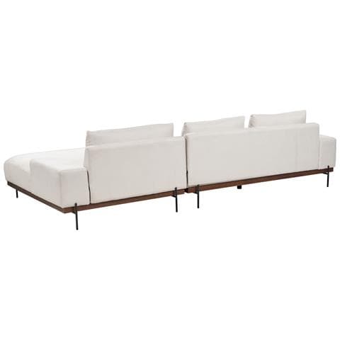 Divano Angolare 3 Posti Mariferd Tessuto Beige Chiaro Lato Sinistro - Foto 8