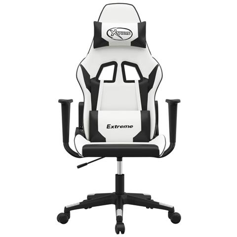 Sedia Da Gaming Bianco E Nero In Similpelle - Foto 3