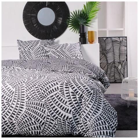 Completo Letto 240 X 200 Cm - Bianco E Nero - Foto 1