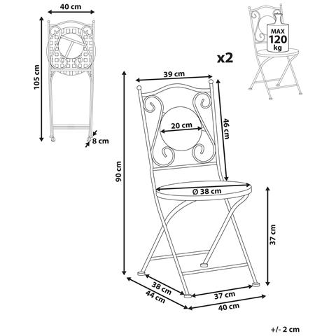 Set Di 2 Sedie Metallo Nero Casario - Foto 2