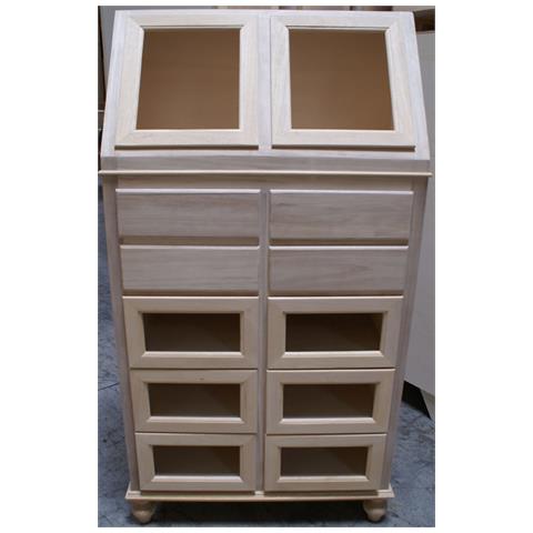 Dispensa Cucina 10 Cassetti E 2 Ante Legno Grezza 80x42x153 - Foto 1