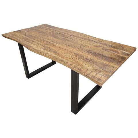 Tavolo Da Pranzo Edge All. Cm 180x90x77-lunghezza Totale 280 (legno Di Mango) - Foto 5