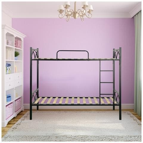 Letto A Castello Wind Con Struttura In Metallo Nero - Foto 1
