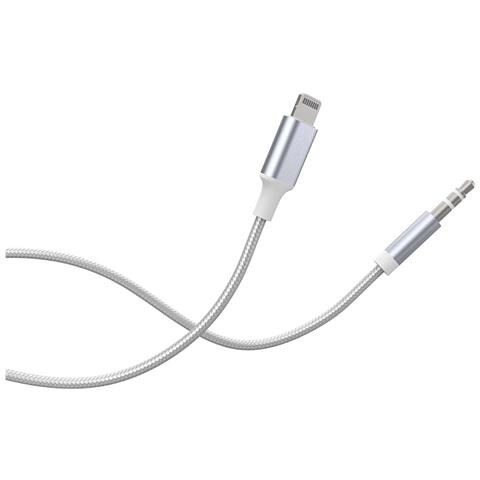 Cavo Audio Da Lightning A Jack 3,5 Mm Rinforzato In Nylon Intrecciato 1,2 M, Bianco - Foto 1