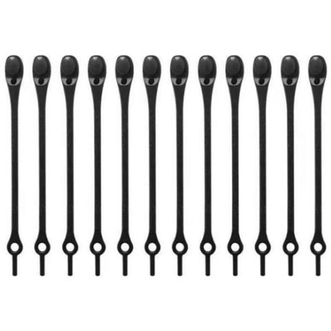 Lacci Elastici In Silicone Per Scarpe Senza Nodi, 12 Pezzi Black - Foto 1