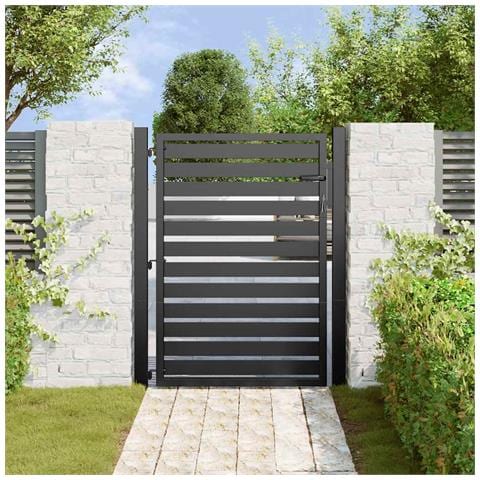 Cancello da Giardino con Serratura Nero 100x120 cm in Alluminio - Foto 10