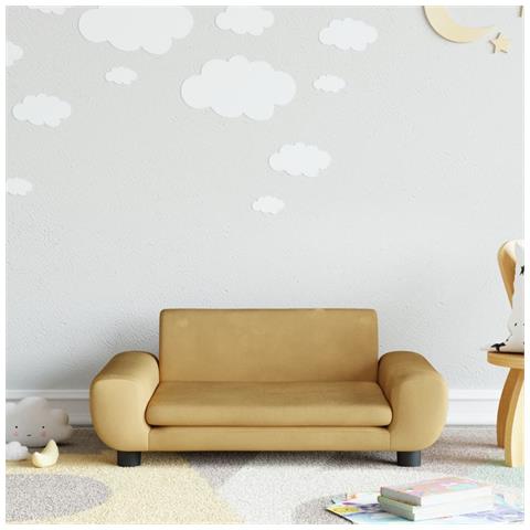 Divano Per Bambini Marrone 70x45x33 Cm In Velluto - Foto 1