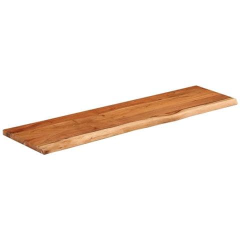 Mensola Muro 100x30x3,8cm Rettangolare Legno Acacia Bordi Vivi - Foto 3