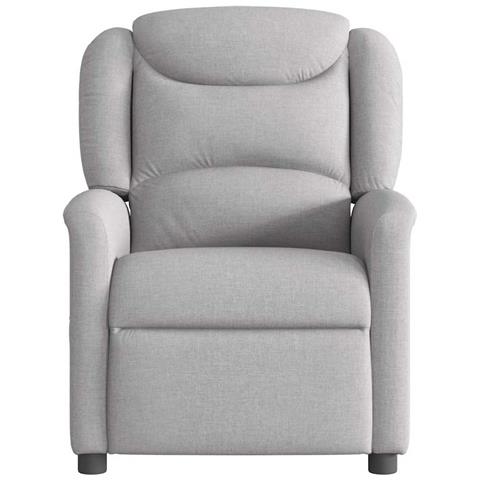 Poltrona Massaggiante Reclinabile Grigio Nuvola In Tessuto - Foto 3