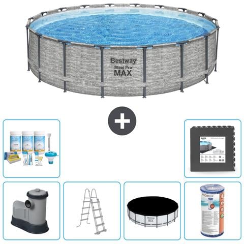 Piscina Fuori Terra - In Giro - 549x122 Cm - Grigio - Include Accessori Coordinati Cb31 - Foto 1
