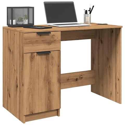 Scrivania Rovere Artigianale 100x50x75 cm in Legno Multistrato - Foto 2