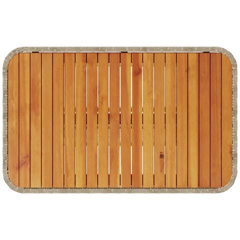 Set da pranzo da giardino in 3 pezzi con cuscini beige in rattan sintetico e acacia - Foto 9