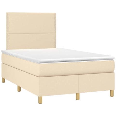 Giroletto a Molle con Materasso Crema 120x190 cm in Tessuto - Foto 1