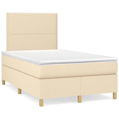Giroletto a Molle con Materasso Crema 120x190 cm in Tessuto - Foto 2