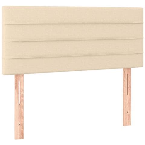 Letto a Molle con Materasso e LED Crema 120x190 cm in Tessuto - Foto 9