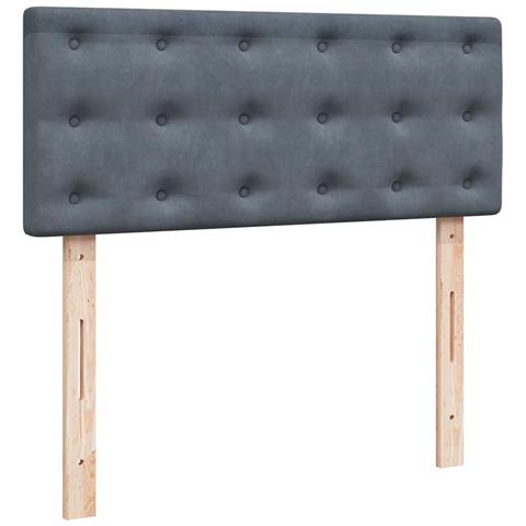 Pouf Letto con Materasso Grigio Scuro 120x190 cm Velluto - Foto 9