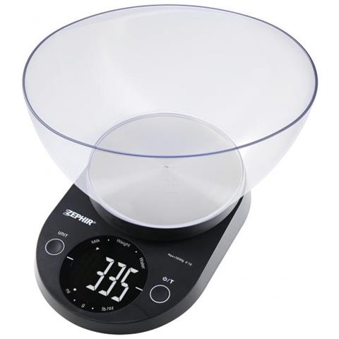 Zephir Bilancia Da Cucina Digitale Con Vassoio Xl 5kg Nero Zhs511 - Foto 1