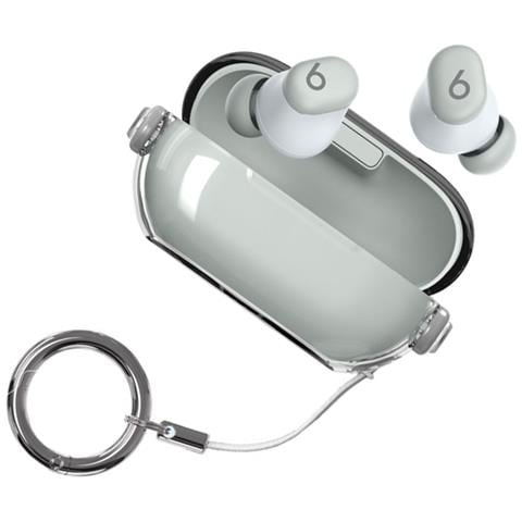 Custodia Protettiva Compatibile Con Beats Solo Buds - Cover Trasparente Con Blocco In Pc Tpu Transparent Gray - Foto 3