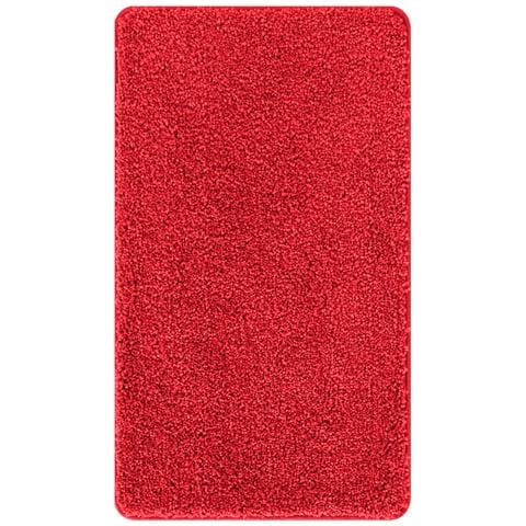 Tappetino da bagno rettangolare rosso 70x120 cm in polipropilene antiscivolo - Foto 1