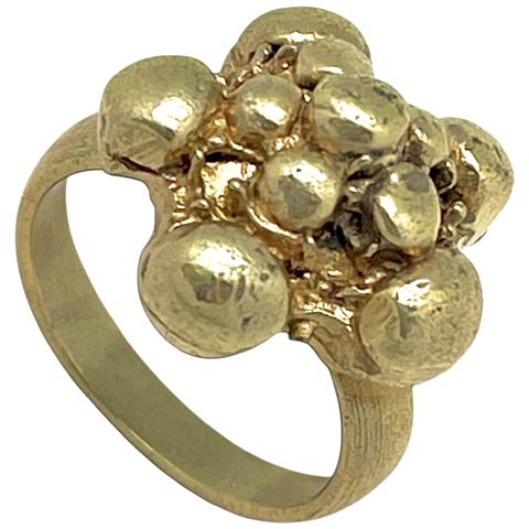 Anello Flower Bubbles In Ottone Placcato Oro - Foto 1