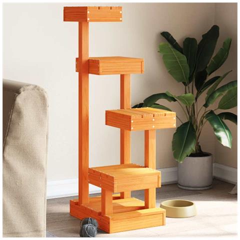 Albero per Gatti Marrone Cera 45,5x49x103 cm in Legno di Pino - Foto 2