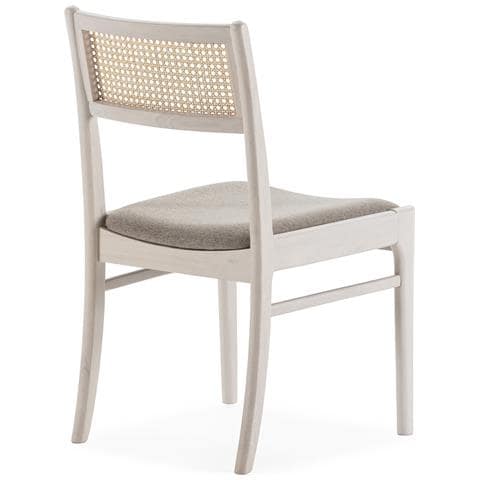 Set Di 2 Sedie Vilma Colore Bianco Lavato, Legno Massello E Rattan Naturale - Foto 6