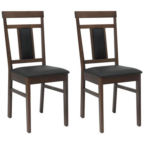 Sedia da pranzo 2 pcs Marrone chiaro e nero - Foto 1