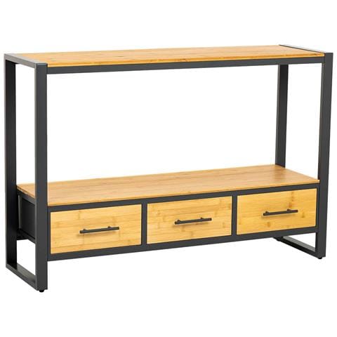 Mobile Da Ingresso In Metallo E Legno Con 3 Cassetti 120x35x79,5h Cm - Foto 1