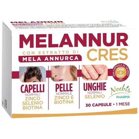 MelannurCres 30 Capsule - Mela Annurca, Astaxantina, Zinco, Rame, Selenio e Biotina - Capelli, Pelle e Unghie - Foto 1