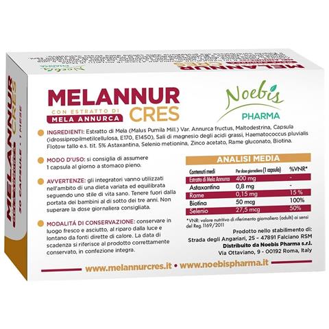 MelannurCres 30 Capsule - Mela Annurca, Astaxantina, Zinco, Rame, Selenio e Biotina - Capelli, Pelle e Unghie - Foto 5