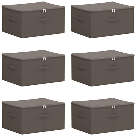 Scatola di Stoccaggio 6 pcs Grigio 43 x 34 x 23 cm - Foto 1