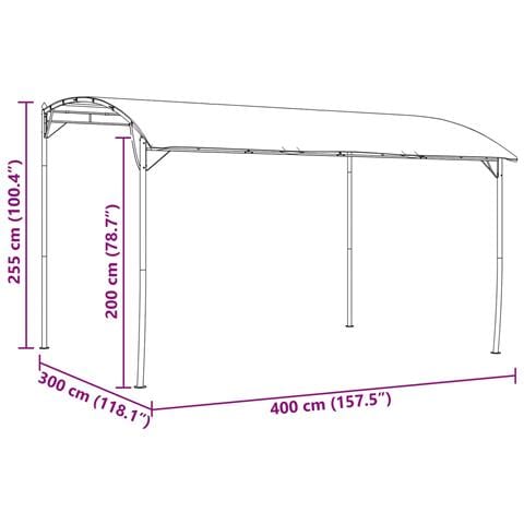 Gazebo 4 x 3 x 2,55 m Verde Tessuto e Alluminio 180 gsm - Foto 7