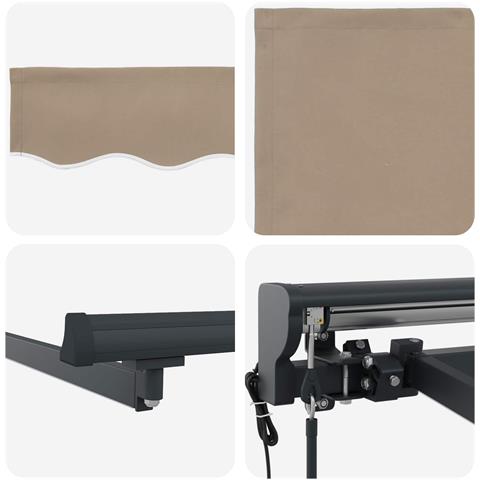 Tettuccio Elettrico Retrattile Beige e Antracite 3 x 2,5 m - Foto 9