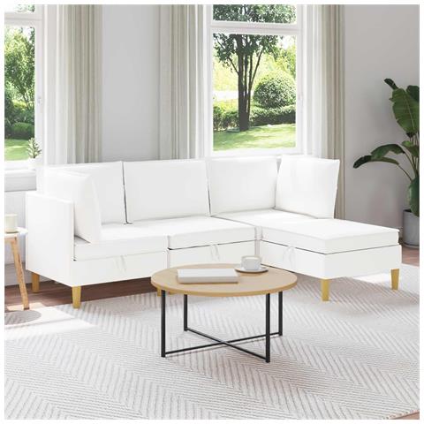Set di divani modulari con spazio di archiviazione 4 pcs Bianco - Foto 2