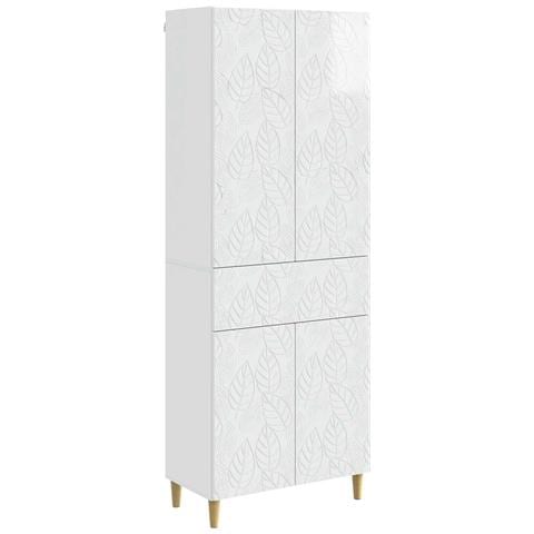 Set di armadi 2 pcs Bianco Lucido Legno ingegnerizzato - Foto 1