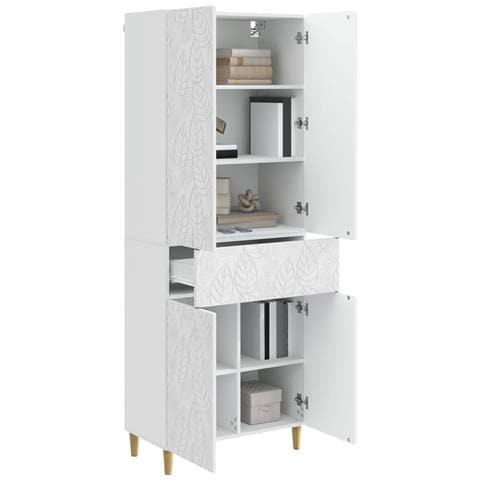 Set di armadi 2 pcs Bianco Lucido Legno ingegnerizzato - Foto 2