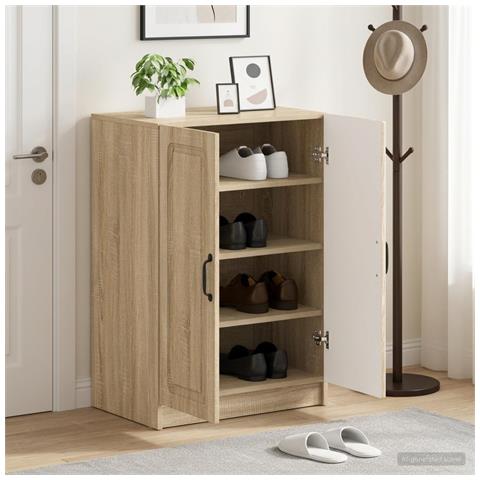 Mobile per scarpe UTRECHT 59,5 x 39,5 x 87 cm Rovere Sonoma - Foto 2